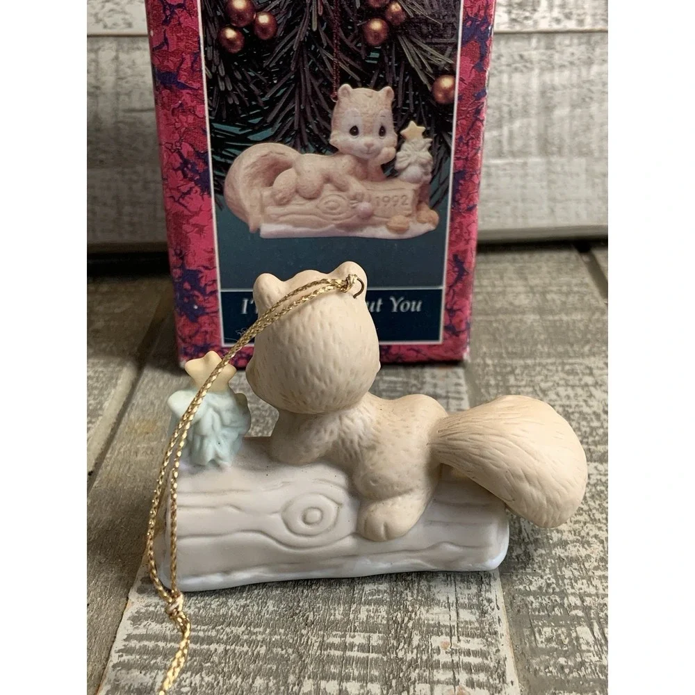 Enesco Precious Moments Im Nuts About You Squirrel 1992 Christmas Ornament